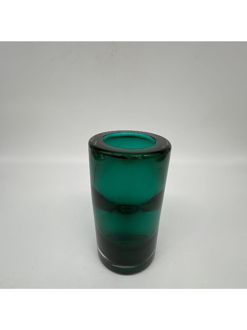 Vase - Vintage Mid Century Green Eric Jachmann Glass Vase 6.5”H x 3.5”W